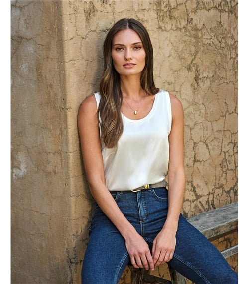 Silk Front Jersey Vest
