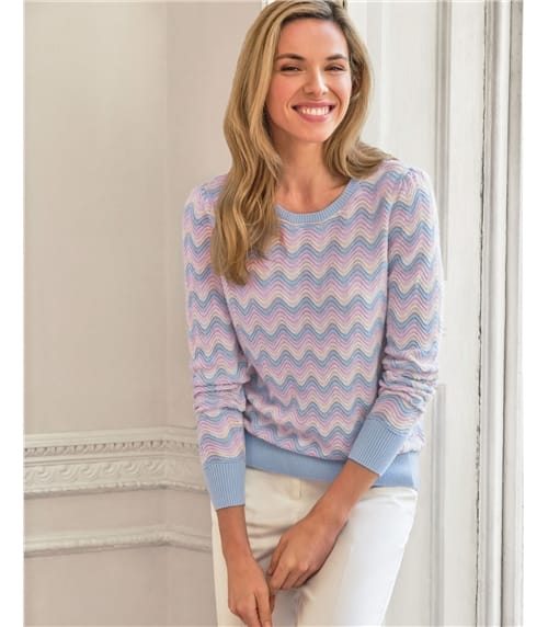 Cotton Wool Rolling Stripe Rib Sweater