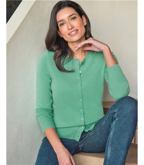 Cashmere Crew Neck Cardigan