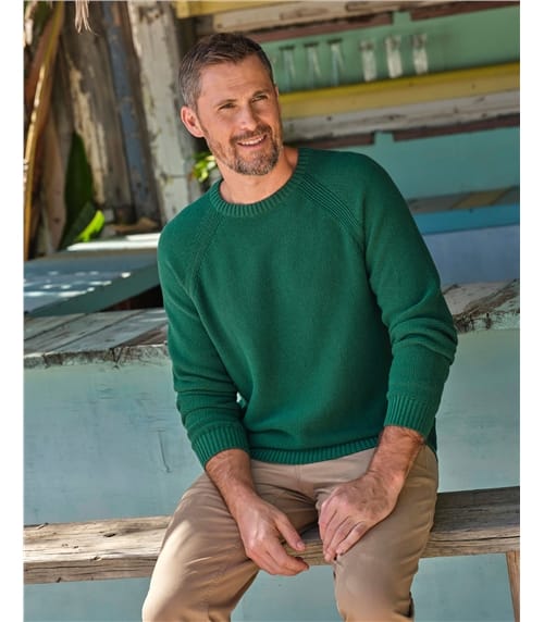 Moss Stitch Essential Crew Neck Jumper