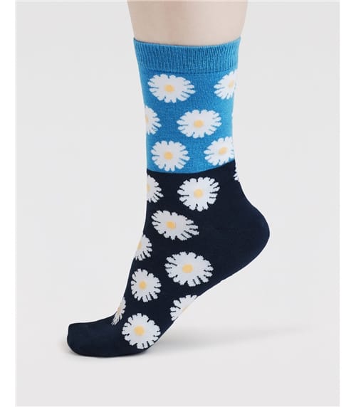 Womens Daisy Floral Organic Cotton Socks