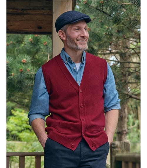 Sleeveless Cardigan Tank Tops Mens Tops Wool Overs