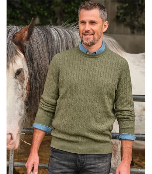 Cashmere and Merino Cable Jumper