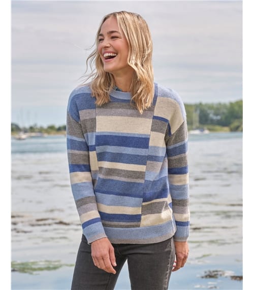 Blues Off Set Stripe Jumper