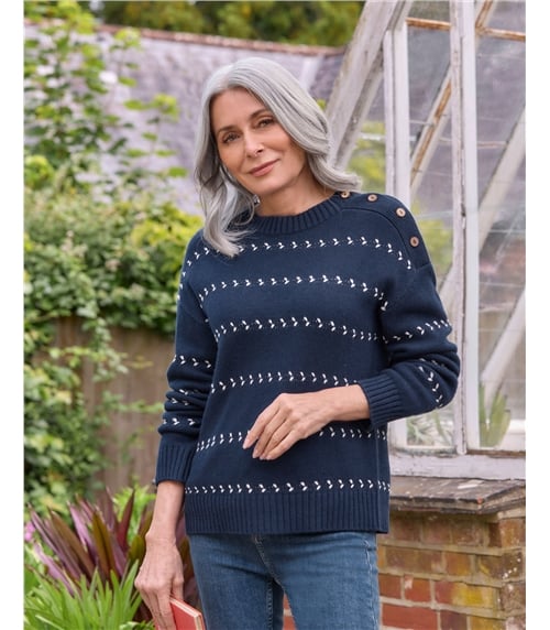 Side Button Held Stitch Jumper