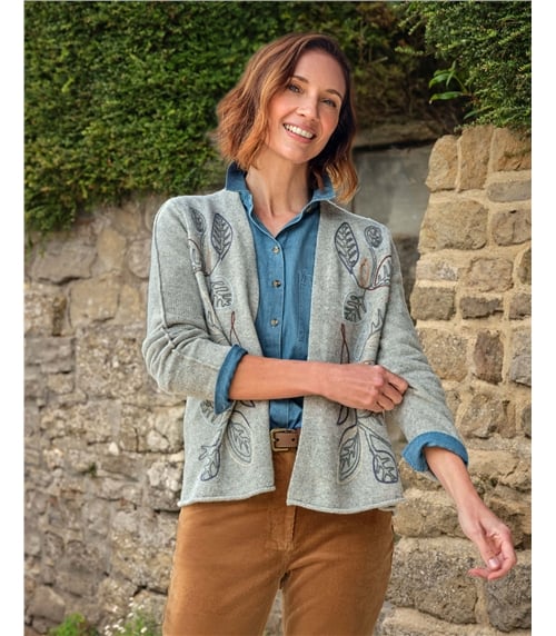 Edge To Edge Leaf Cardigan