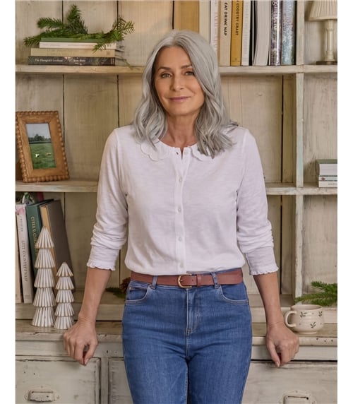 Petal Collar Jersey Top
