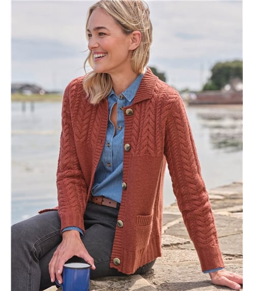 Moss Stitch Collared Cardigan