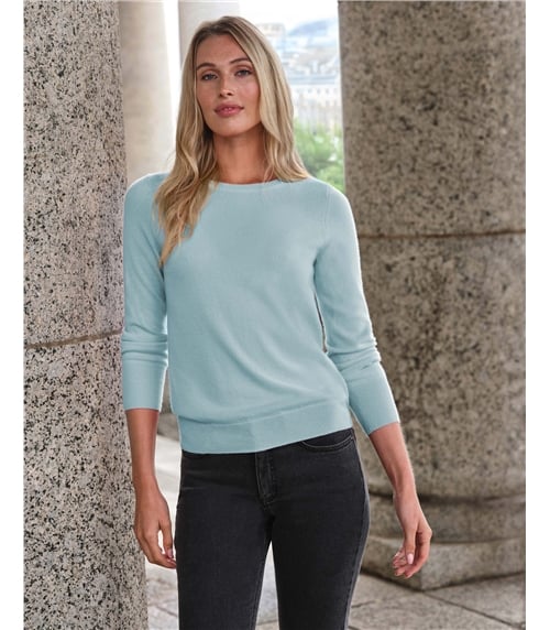 Kaschmir Pullover mit Rundhalsausschnitt