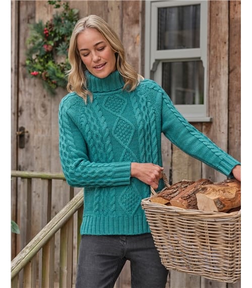 Pure Wool Polo Neck Jumper