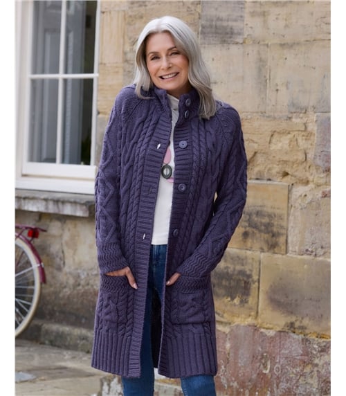 Pure Wool Aran Coatigan