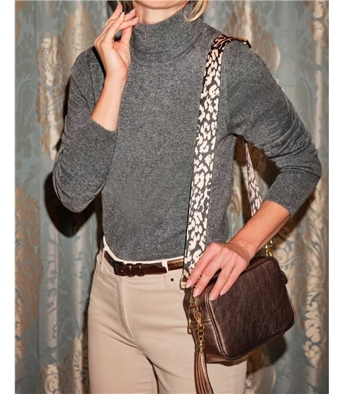 Womens Cashmere Polo Neck Sweater