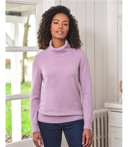 Cashmere And Merino Long Sleeve Cowl Neck Jumper