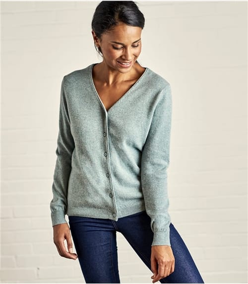 Cashmere Merino Classic V Neck Cardigan