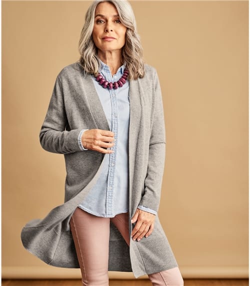 Cashmere and Merino Edge to Edge Long Cardigan