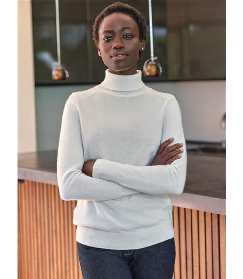 Womens Cashmere Polo Neck Sweater