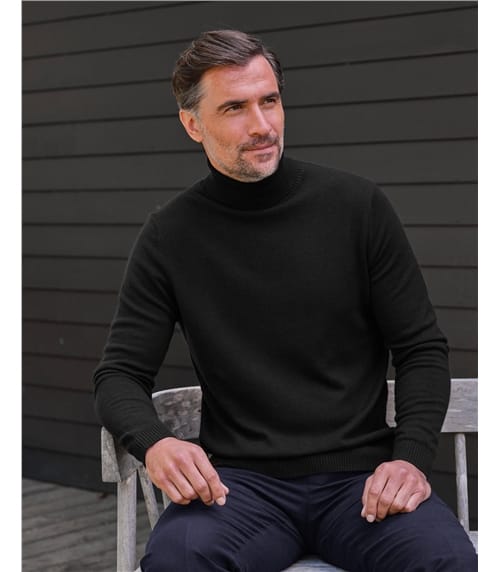 Pure Cashmere Polo Neck Jumper