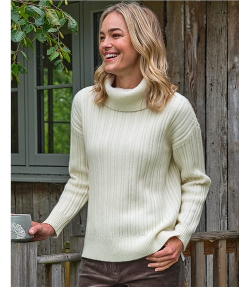 Vertical Rib Roll Neck Jumper