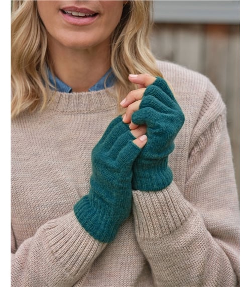 Womens Lambswool Fingerless Gloves
