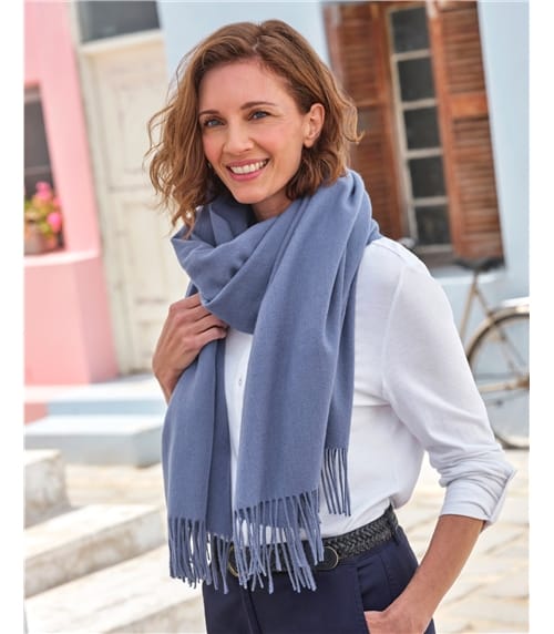 Wide Pure Wool Scarf