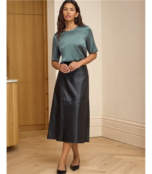 Leather Midi Skirt
