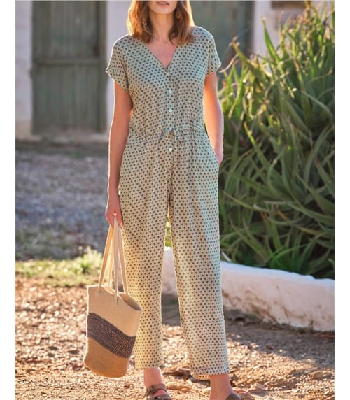 Bedruckter Jumpsuit aus Viskose
