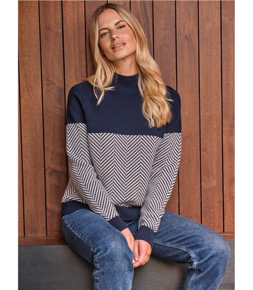 Cashmere Blend Chevron Sweater