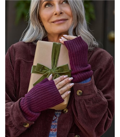 Ribbed Cashmere Wrist Warmers