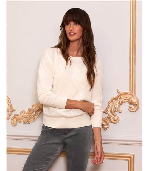 Wool Cashmere Sequin Sweater