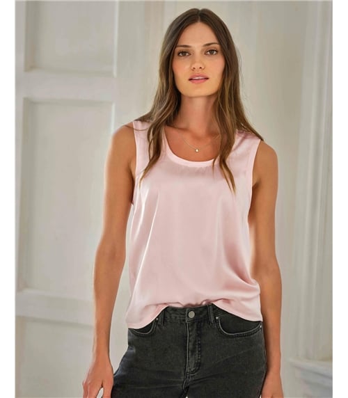 Top aus Seide und Jersey