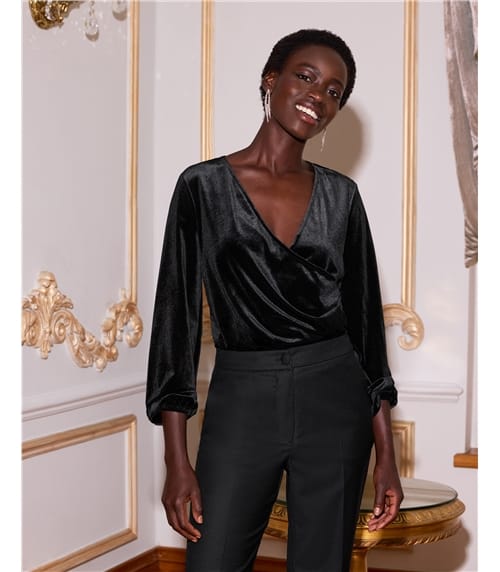 Velour Wrap Top