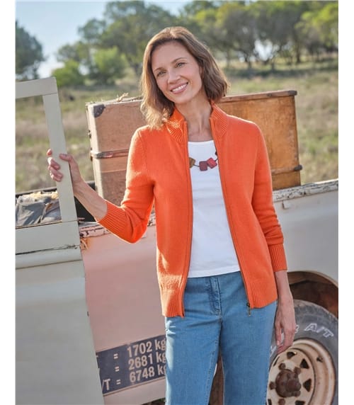 Cardigan ajusté à fermeture éclair - Femme - Laine d’agneau certifiée 100% RWS