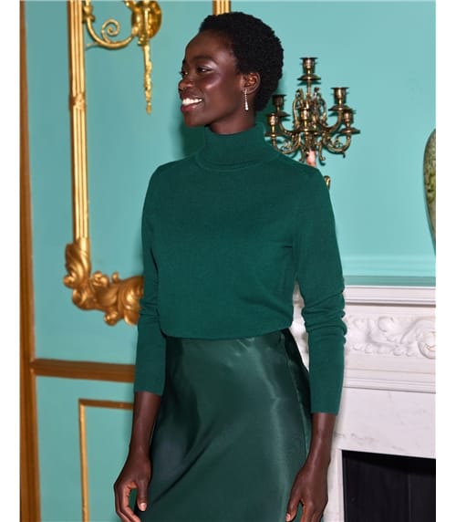 Womens Cashmere Polo Neck Sweater