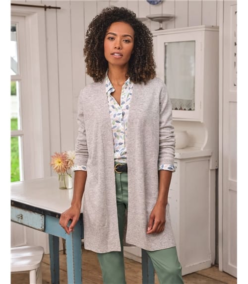 Cashmere Merino Longline Edge to Edge Cardigan