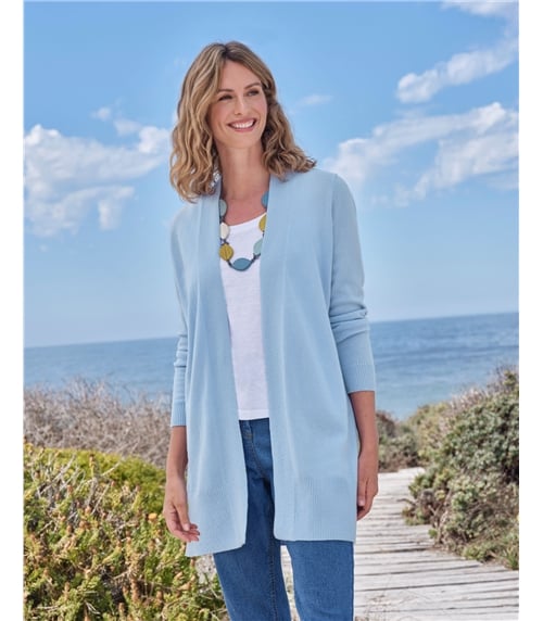 Cardigan long bord à bord Cashmere Merino
