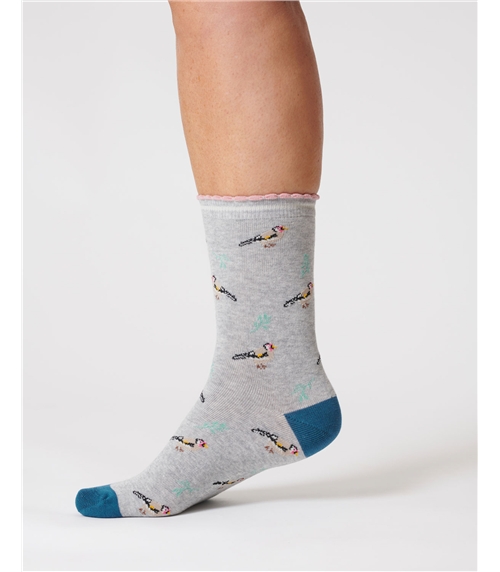 Socken mit Bio-Baumwolle, Vögel 