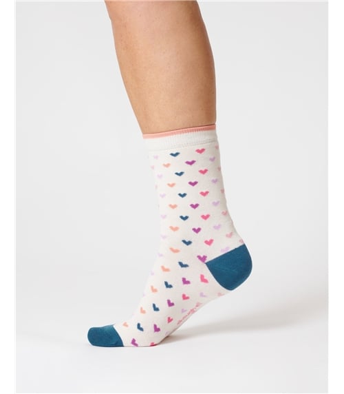 Womens Heart Spot Organic Cotton Socks
