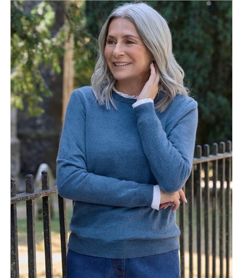 Cashmere and Merino Crew Neck Knitted Jumper