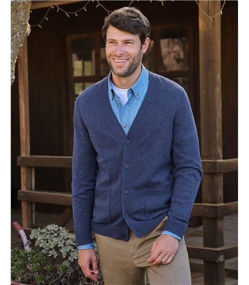 Cashmere and Merino V Neck Cardigan