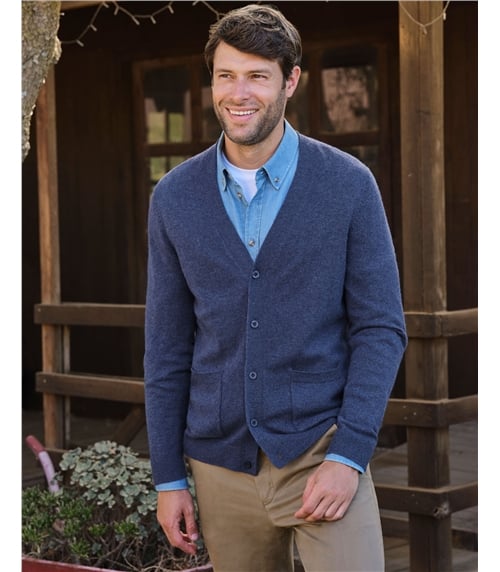 Cardigan à col V - Homme - Cachemire & Mérinos