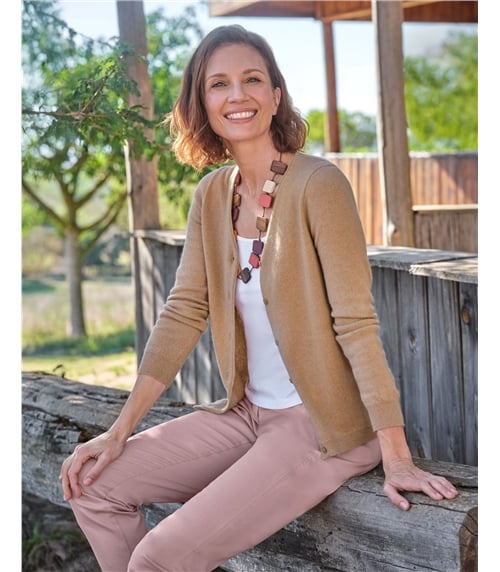 Cashmere Merino Classic V Neck Cardigan