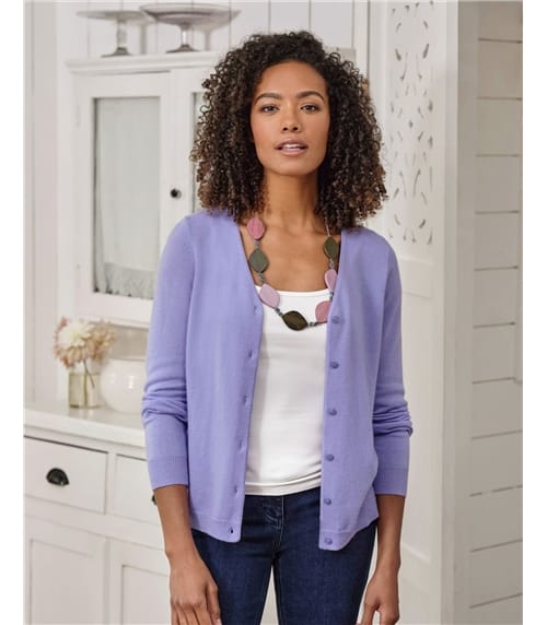 Cashmere Merino Classic V Neck Cardigan