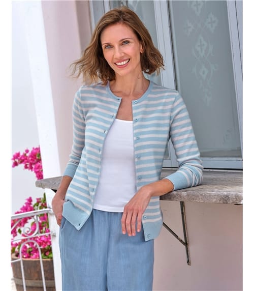 Cashmere Merino Crew Neck Cardigan