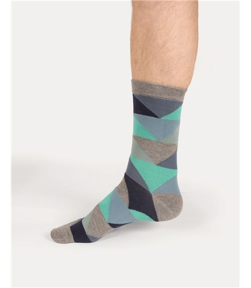 Mens Abstract Triangle Organic Cotton Socks
