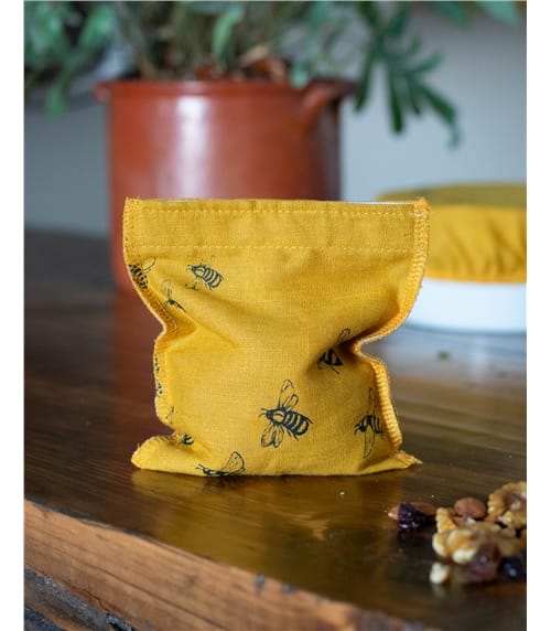 Honey Bee Linen Reuseable Snack Bag