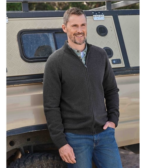 Reißverschluss-Strickjacke aus Baumwolle