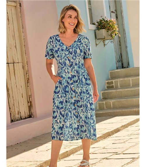 Leinenkleid mit Knopfleiste