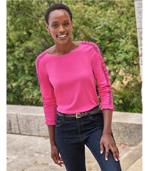 Trimmed Jersey Long Sleeve Top