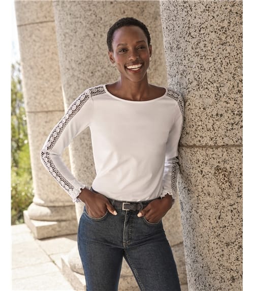 Trimmed Jersey Long Sleeve Top