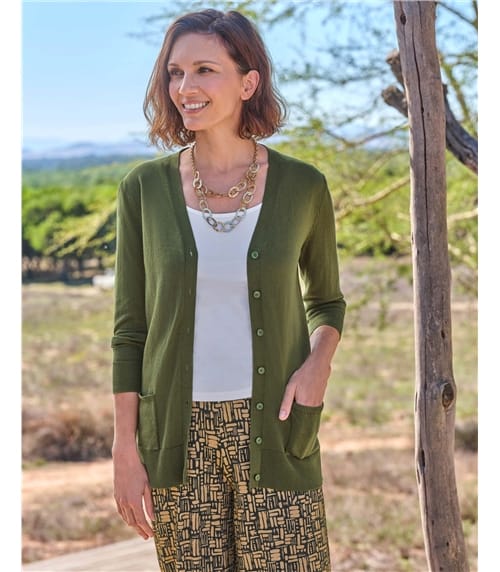 Long V Neck Cardigan
